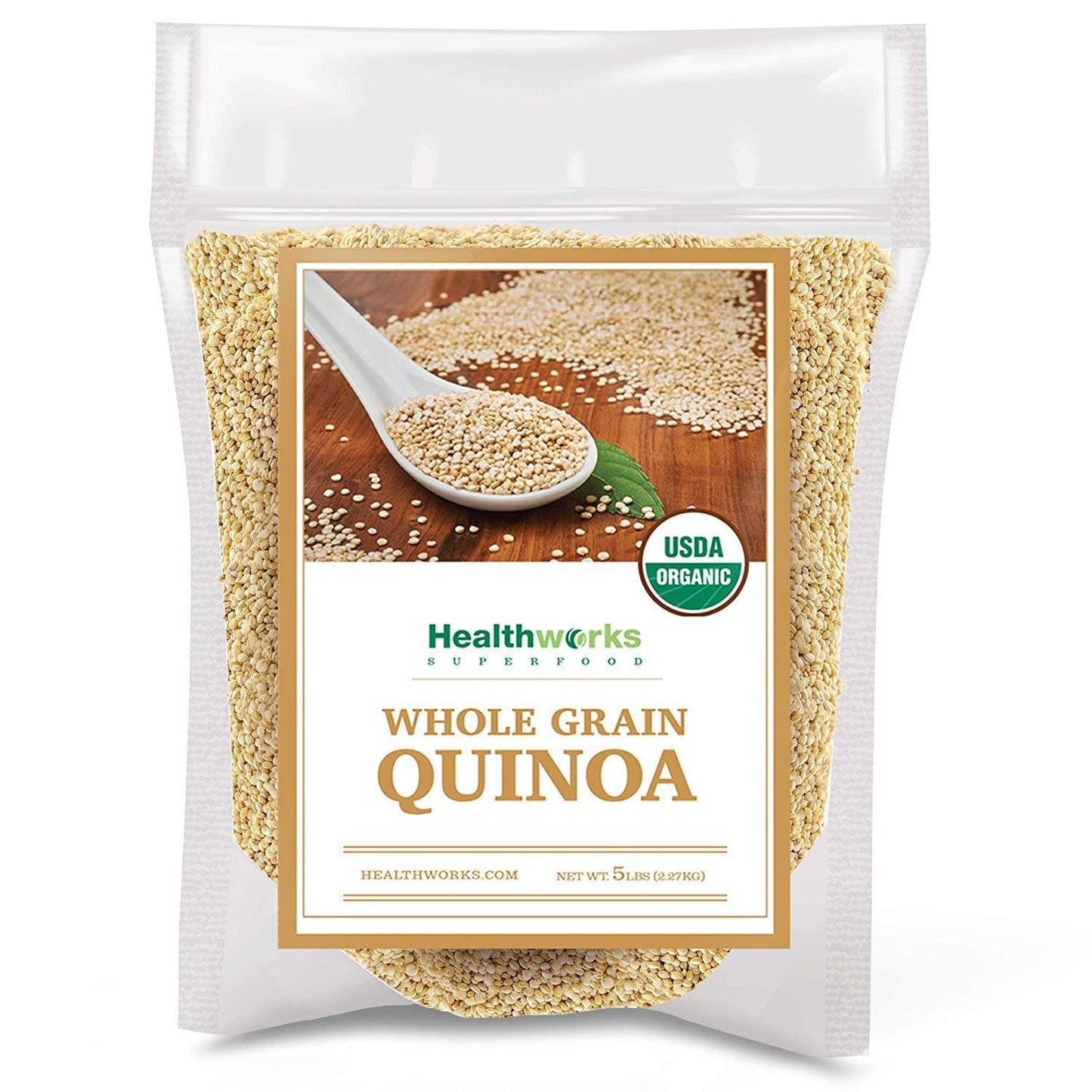 Healthworks Quinoa White Whole Grain Raw Organic, 5lb - Healthworks Superfood Organic