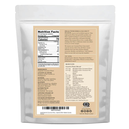 Healthworks Coconut Flour, Raw Organic Unrefined, 4lb - Healthworks Superfood Organic 