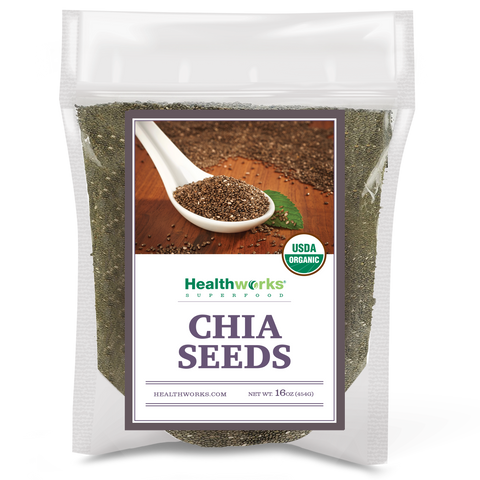 Healthworks Chia Seeds Organic Raw (48 Ounces / 3 Pounds) | Certified Organic, Premium & All-Natural | Contains Omega 3, Fiber & Protein | Great with Shakes, Smoothies & Oatmeal