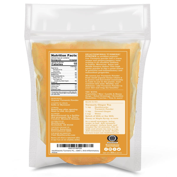 Healthworks Turmeric Root Powder (Curcumin) Organic, 2lb