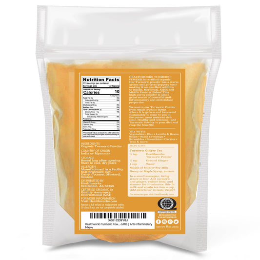 Healthworks Turmeric Root Powder (Curcumin) Organic, 8oz - Healthworks Superfood Organic 