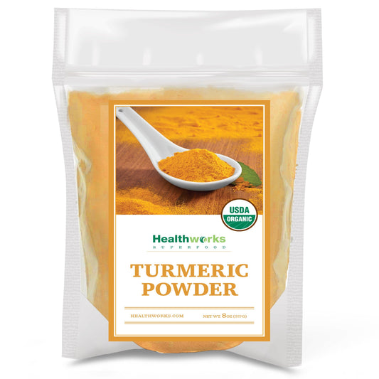 Healthworks Turmeric Root Powder (Curcumin) Organic, 8oz - Healthworks Superfood Organic 