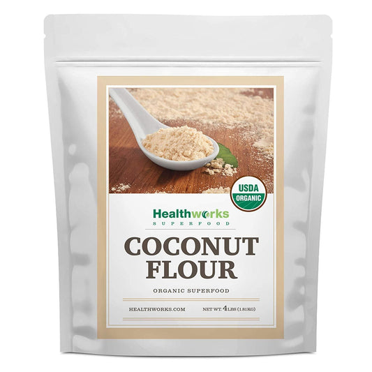 Healthworks Coconut Flour, Raw Organic Unrefined, 4lb - Healthworks Superfood Organic 