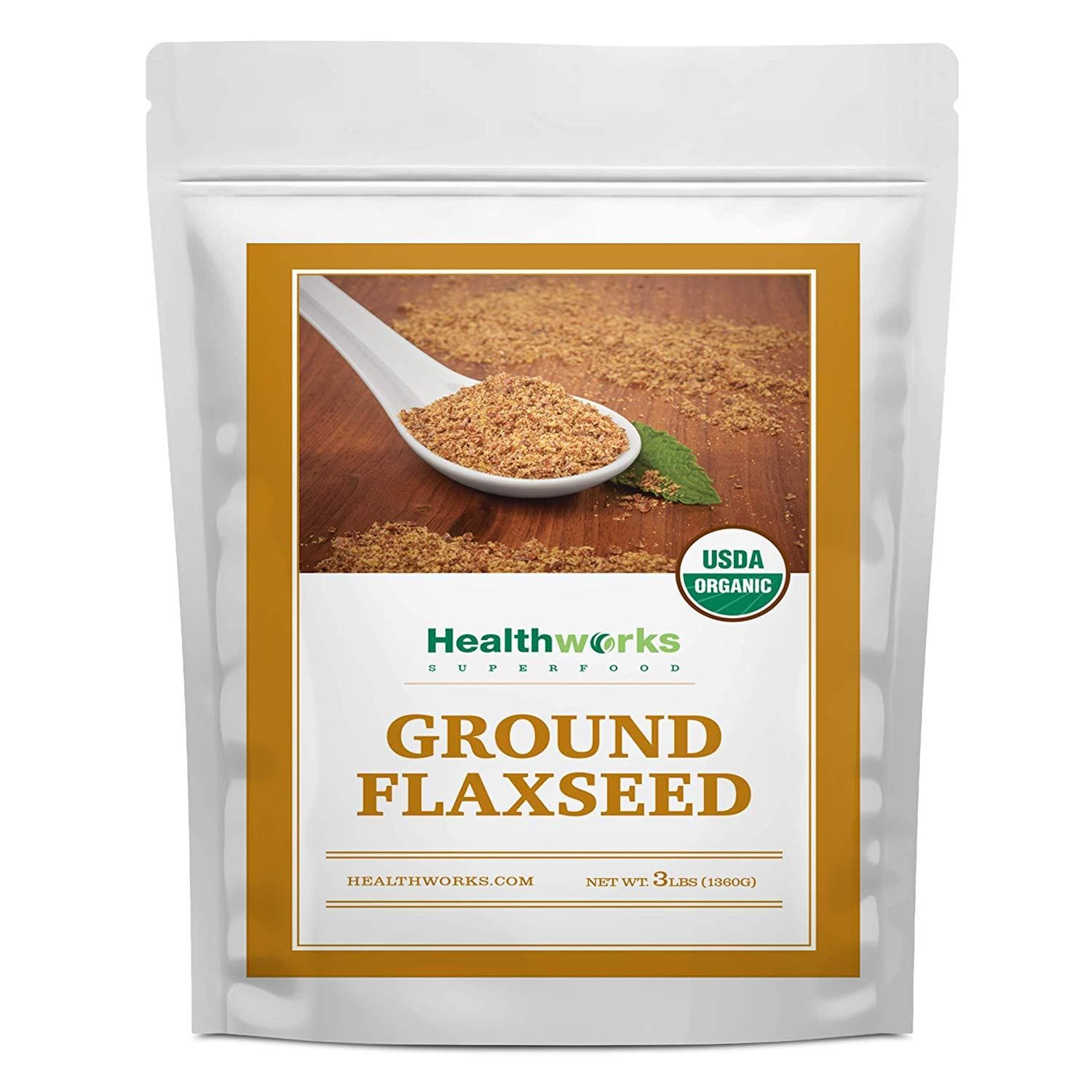 Healthworks Ground Flaxseed Organic Cold-Milled, 3lb - Healthworks Superfood Organic 