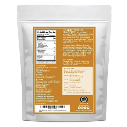 Healthworks Ground Flaxseed Organic Cold-Milled, 3lb - Healthworks Superfood Organic 