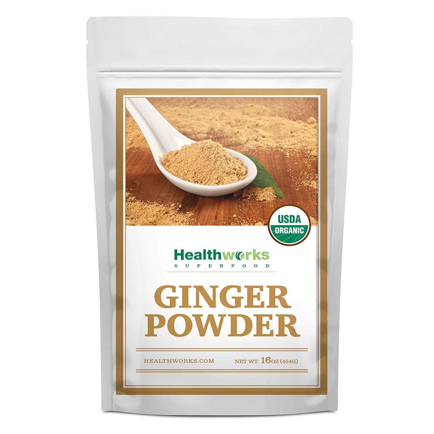 Healthworks Ginger Powder Raw Organic, 1lb - Healthworks Superfood Organic 