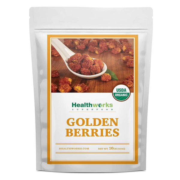 Healthworks Organic Golden Berries 1lb - Raw, Sun-Dried and All-Natural
